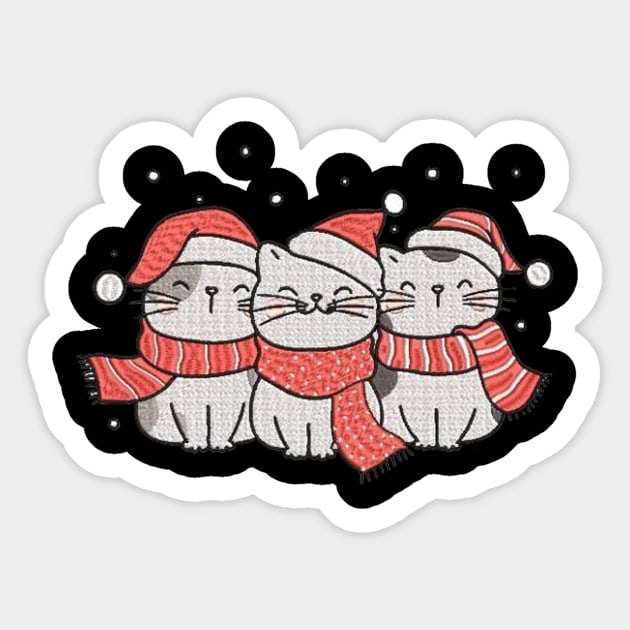 Christmas Cats Sticker by  El-Aal